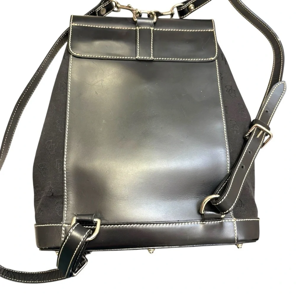 Dooney & bourke canvas and leather vintage black backpack